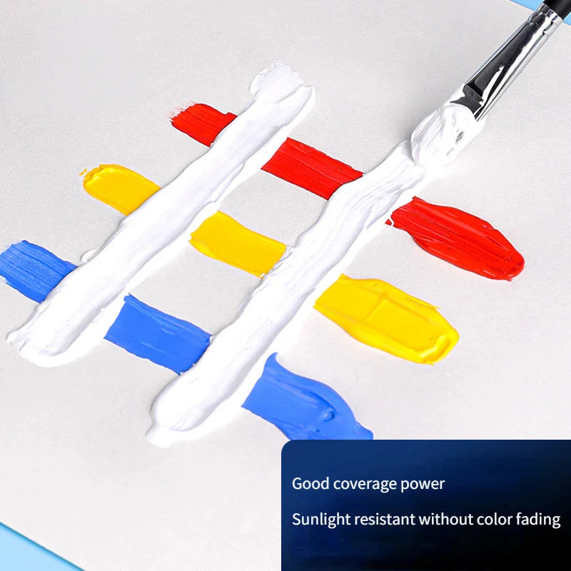 300ml White Acrylic Paints In Large Jars for Wall Painting Without Losing Color Waterproof and Sun Protection Art Supplies