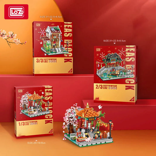 LOZ 1923 Street View Lantern Festival Pavilion Building Block Set