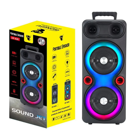 High Power Portable Karaoke Partybox Wireless Bluetooth Dual Speakers Outdooor Heavy Bass Subwoofer 6.5-inch Soundbar