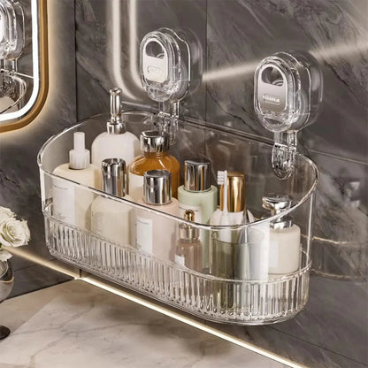 Hanging Shower Shelf Suction Storage Box Large Capacity & Strong Load-Bearing Removable Shower Basket Suction Cup for Bathroom