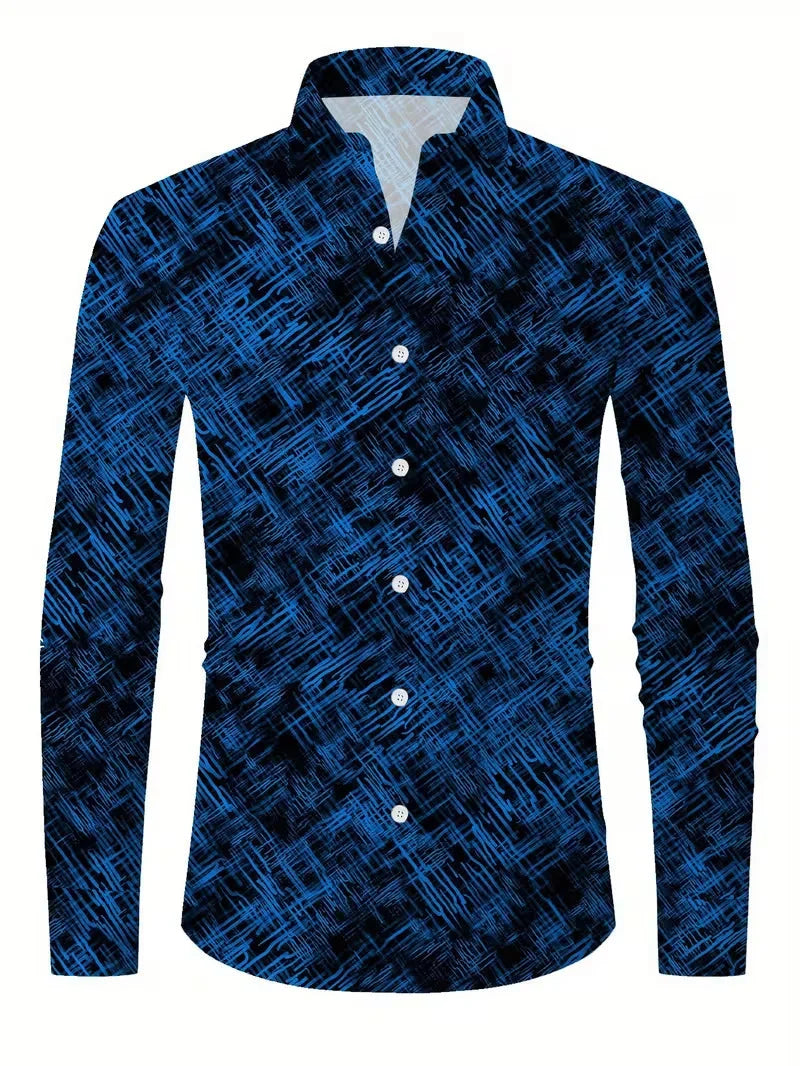Luxury Floral Leopard Print Button-Down Shirt - Long Sleeve Paisley Business Casual Top