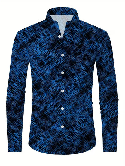 Luxury Floral Leopard Print Button-Down Shirt - Long Sleeve Paisley Business Casual Top