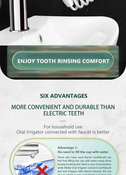New Water Dental Flosser Faucet Oral Irrigator Floss Dental Irrigator Dental Pick Oral Irrigation Teeth Cleaning Machine