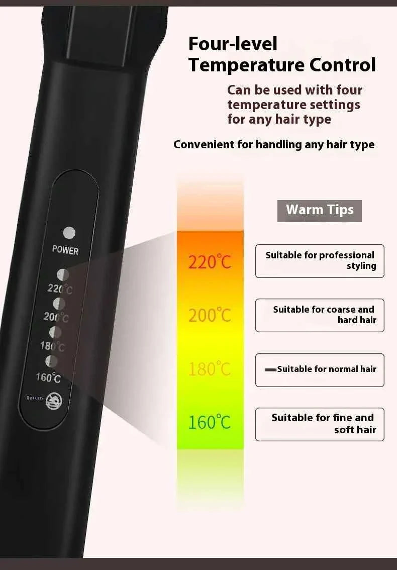 Dual Use Hair Straightener Curling Iron 4 Temperature Settings Portable Styling Tool for Straightening Curling Air Bangs