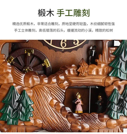 Cuckoo Luxury Wall Clocks Living Pendulum Room Large Decoration Wall Clocks Retro Wooden Home Decor Reloj De Pared MHBGZ