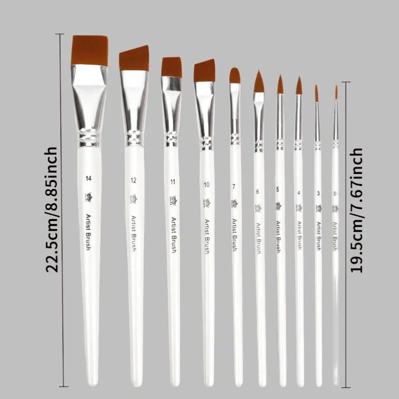 10pcs Multifunctional Art Painting Brushes Set Artist Art Painting Hook Line Watercolor Gouache Oil Painting Brush Art Supplies