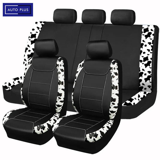 AUTO PLUS Universal Printing Faux Leather Car Seat Covers Fit For Most Car SUV Truck Van Car Accessories Interior