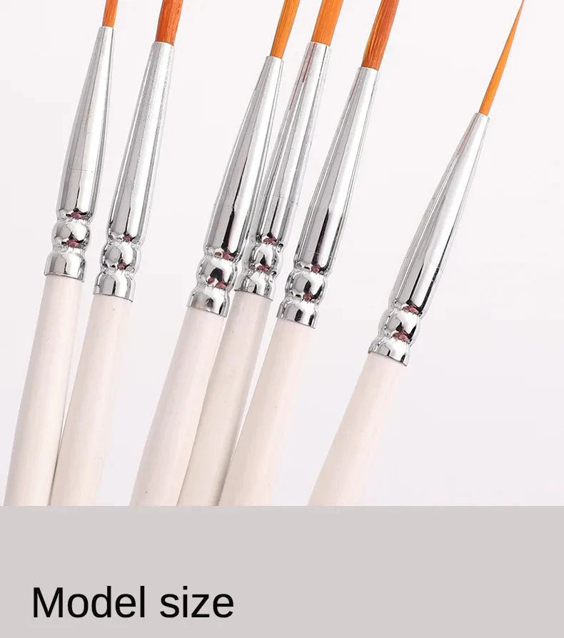 Artist Paint Brush 6 Pcs Set Thin Pen Extra Long Fine Point Liner Tip #000#00#0#1#2#3, Scale Models Nail Acrylic Oil Watercolor