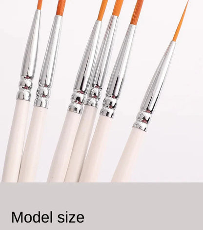 Artist Paint Brush 6 Pcs Set Thin Pen Extra Long Fine Point Liner Tip #000#00#0#1#2#3, Scale Models Nail Acrylic Oil Watercolor