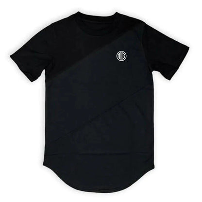Mens Muscle T Shirt Gym Bodybuilding Fitness Tees Tops Cotton Patchwork Mesh Slim Fit T Shirt Cotton Sports Short Sleeve Tshirt