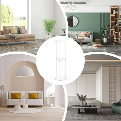 3 Tier Clear Acrylic Side Table Small Drink Side Table Small Space Round Furniture NightStand for Home Balcony Bathroom Sofa