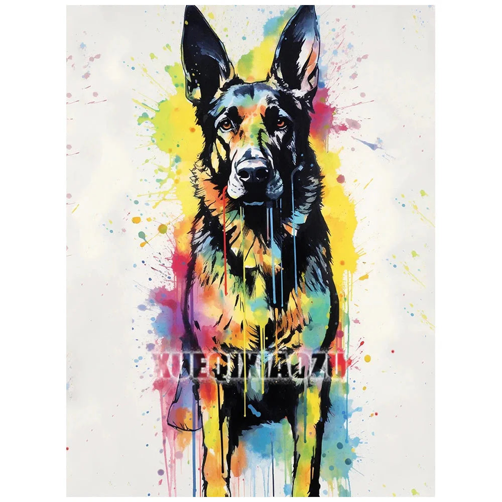 Animal Diamond Painting Graffiti Rhinestone Embroidery Dog Mosaic Cross Stitch Children Gift Art Handmade Home Decoration