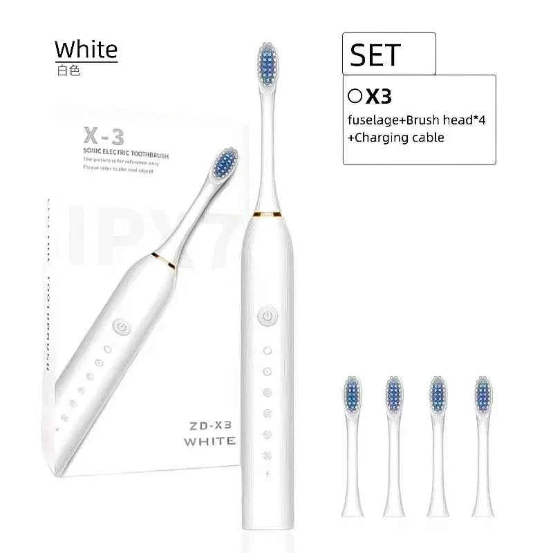 Sonic Electric Toothbrush for Adults IPX7 Waterproof DuPont Brush Head USB Rechargeable High Frequency Cleaning 6 Cleaning Modes