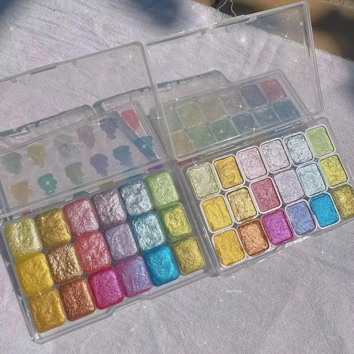 Master Grade 16 Colors Pearlescent Solid Watercolor Paint Mineral Nail Art Flower Painting Dyeing Tool Thangka ES