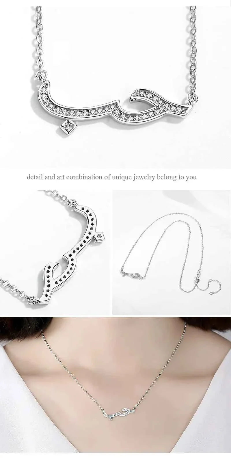KALETINE Charm Arabic Best Friends Honey Love Couple  925 Sterling Silver Pendant Necklace BFF Good Friendship Indian Jewelry