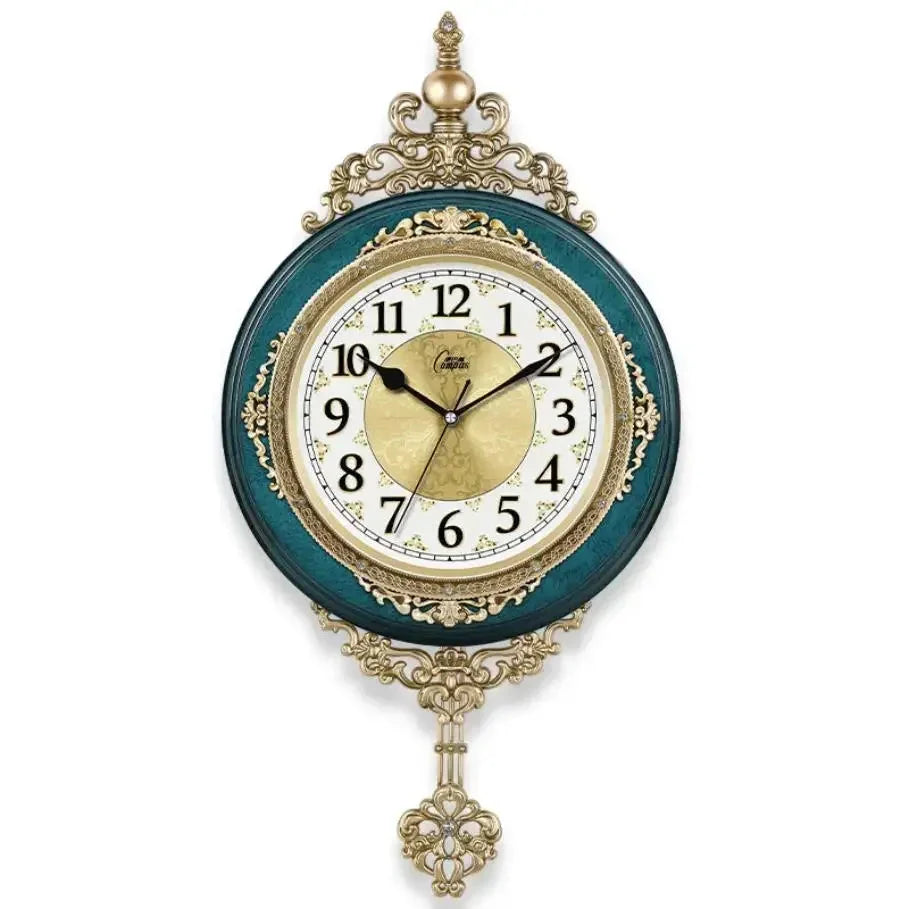 Retro European Style Wall Clock Watch Living Room Mute Pendulum Clock Elegant Taste Family Gift Art Decoration