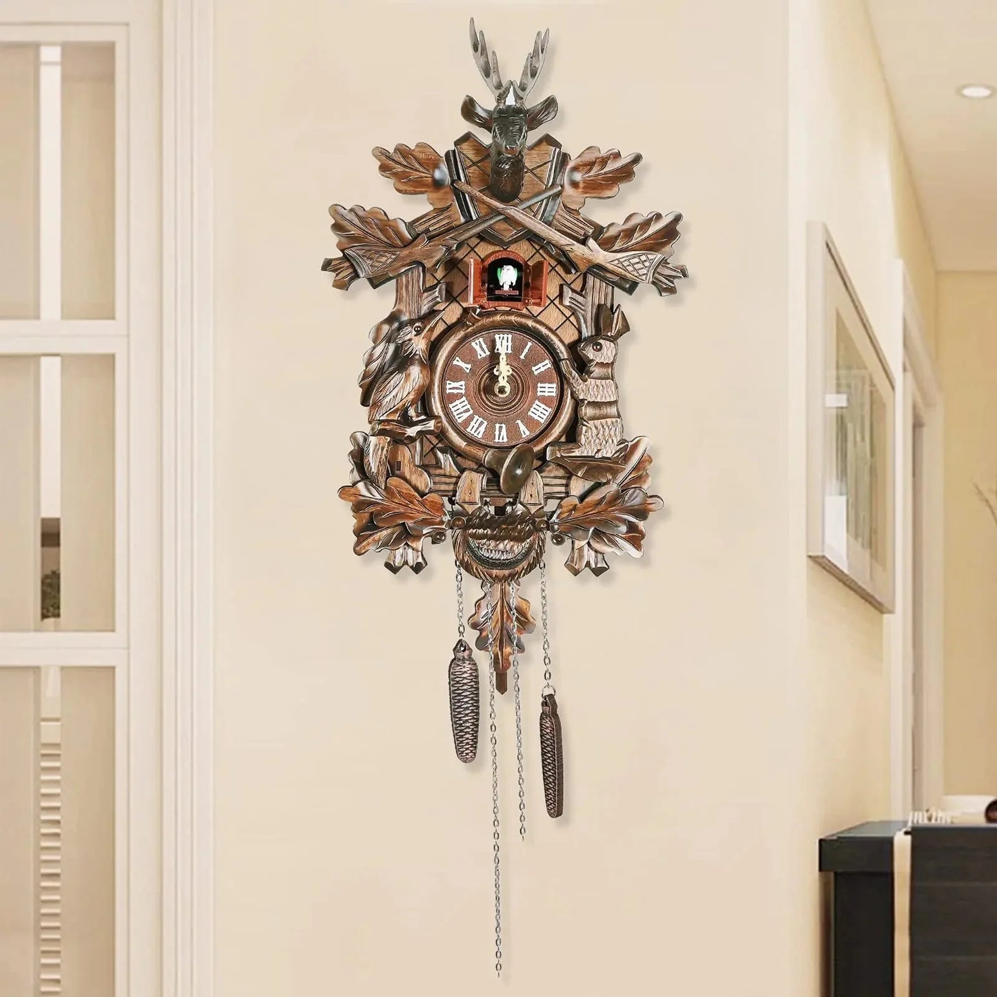German Traditional Black Forest Wooden Style Cuckoo Clock Handmade