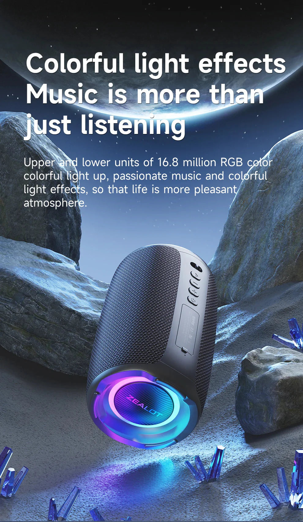 S61 Bluetooth Speaker,with IPX6 Waterproof Protection and Outdoor Bass Sound for Backyard and Beach Party,10W Loudspeaker