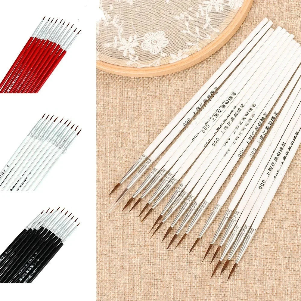 20pcs Thin Art Supplies Hand Painted Acrylic Hook Line Pen Paint Painting Brush Drawing