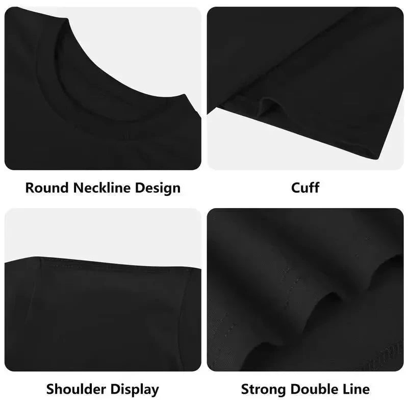 Men's Black T-shirt Spring Summer New T-shirts Y2K High Street Punk American Spring Summer Men Retro Shirt Print Top