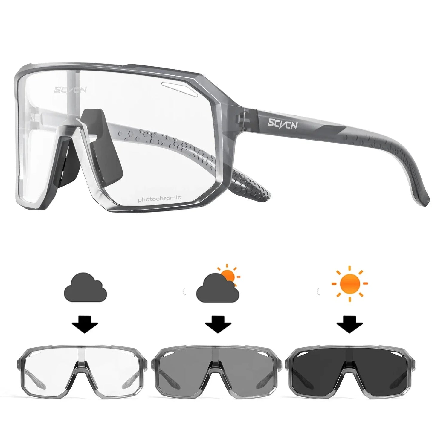 SCVCN Cycling Glasses Bike Mountain Bicycle Hiking Camping Golf UV400 Sunglasses Sport Protection Glasses for Men Women Baseball