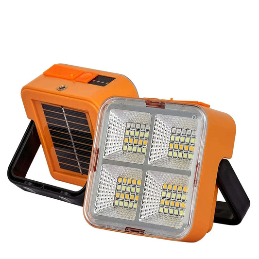 Solar rechargeable multifunctional led work light, portable outdoor floodlight-1200mah lithium battery, suitable for camping.