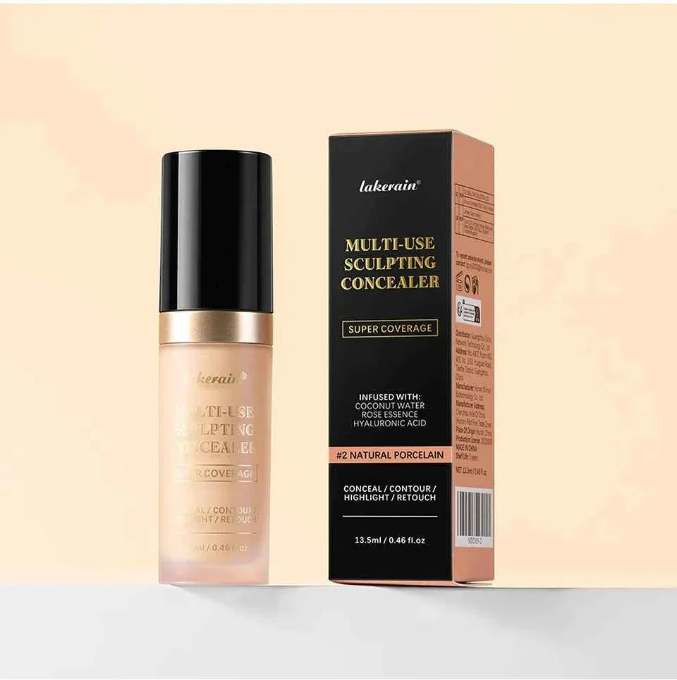 Lakerain Multi-purpose Concealer For Face Covers Freckles Even Skin Tone Moisturizing Long-lasting Sculpting Liquid Concealer