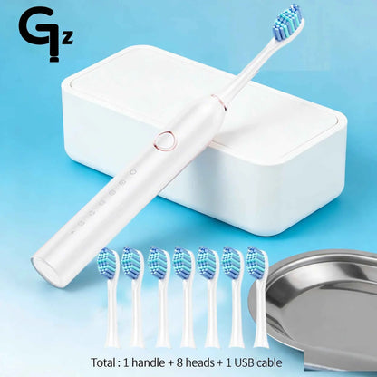 Adults Sonic Electric Toothbrush   with 6 Cleaning Modes USB Rechargeable with Multiple Replacement Brush Heads