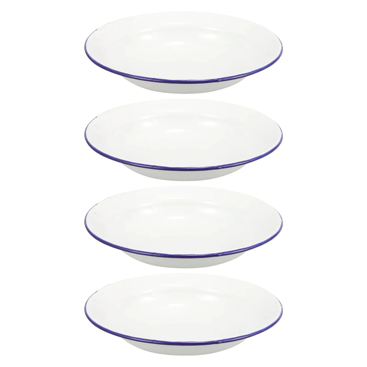 4Pcs Enamel Plates Unbreakable Enamelware Dinner Serving Platter Tray Salad Pasta Plate Kitchen Dining Bar Plates For Fruit Food