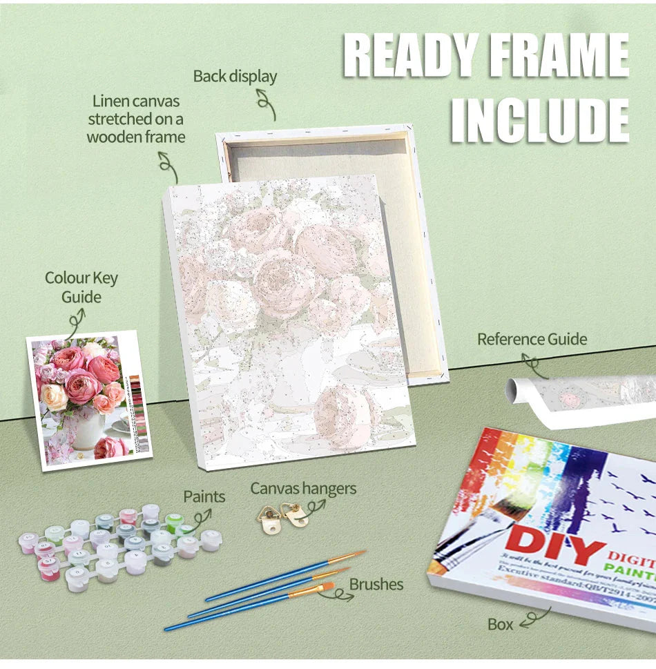 24/36 Color Personalised Paint By Numbers Photo Custom DIY Oil Painting By Number Picture Canvas Portrait Family Children Photo