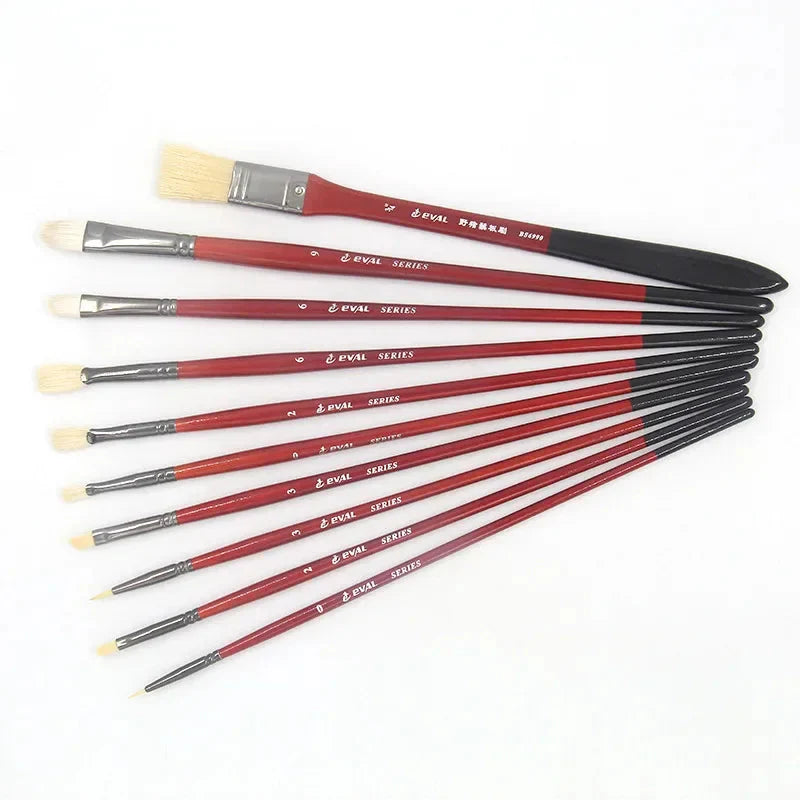 10 multi-functional artist paint brushes Bristle, wool, nylon hair Birch short rod acrylic oil painting gouache pens paint brush