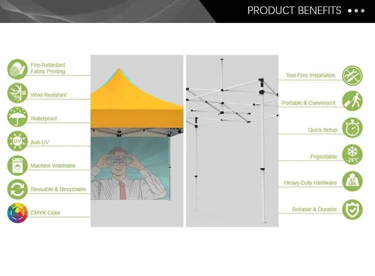 3x3m Pop-Up Waterproof Garden Gazebo - Heavy Duty Folding Event Tent