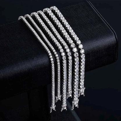 100% Real Moissanite Tennis Bracelet 925 Sterling Silver Plated 18K Gold with GRA Bracelet for Women Man Sparkling Party Jewelry