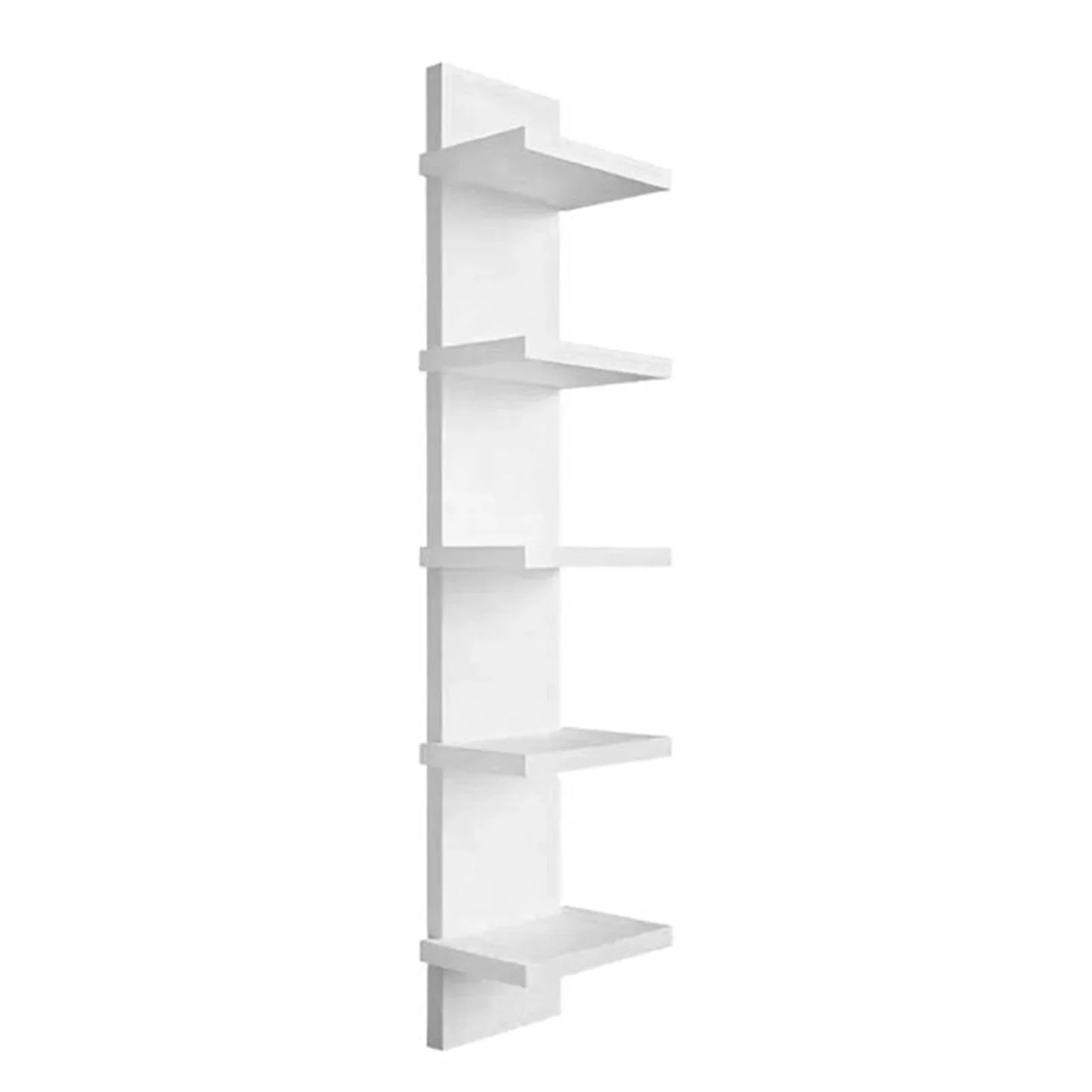 5 Layers Wall-Mounted Wood Bookshelf Storage Rack Board Shelf Organize Floating Shelf For Office Living Room Decor For Books