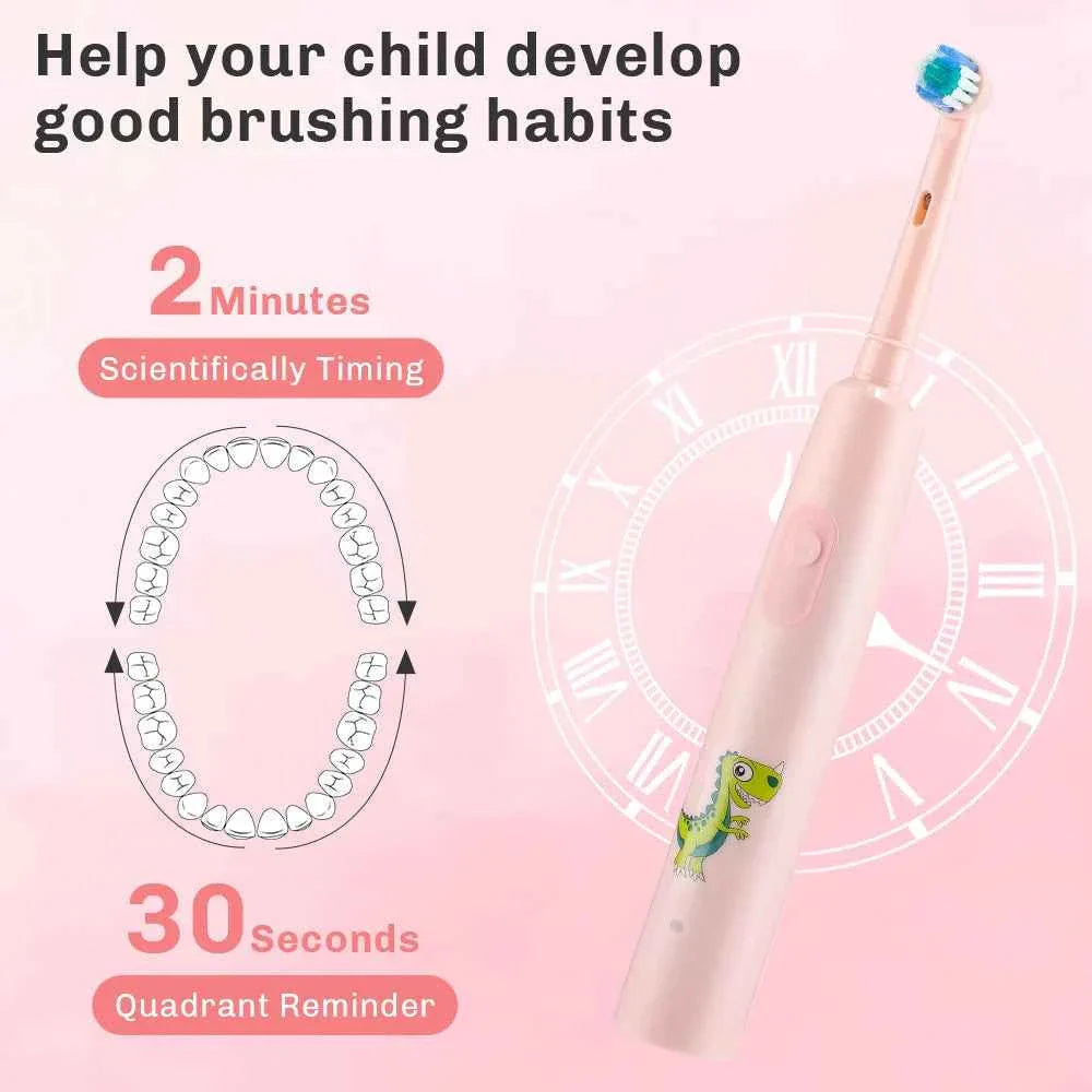 Sonic Electric Toothbrush Rechargeable Rotary Adult Waterproof with Timer 5 Modes & 4 Replaceable Brush Heads for Teeth Cleaning