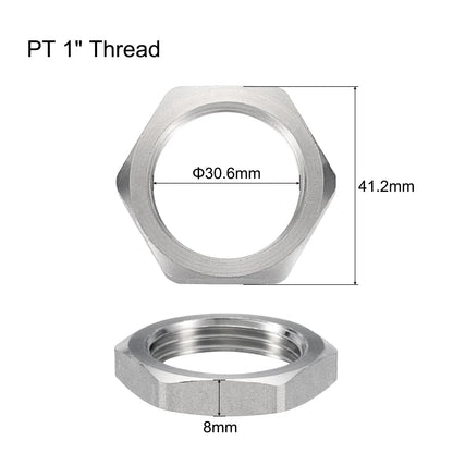 2/5Pcs Cast Pipe Fitting Hex Locknut, 304 Stainless Steel Hex Lock Nut Female Thread for Water Broom and Undercarriage Cleaner