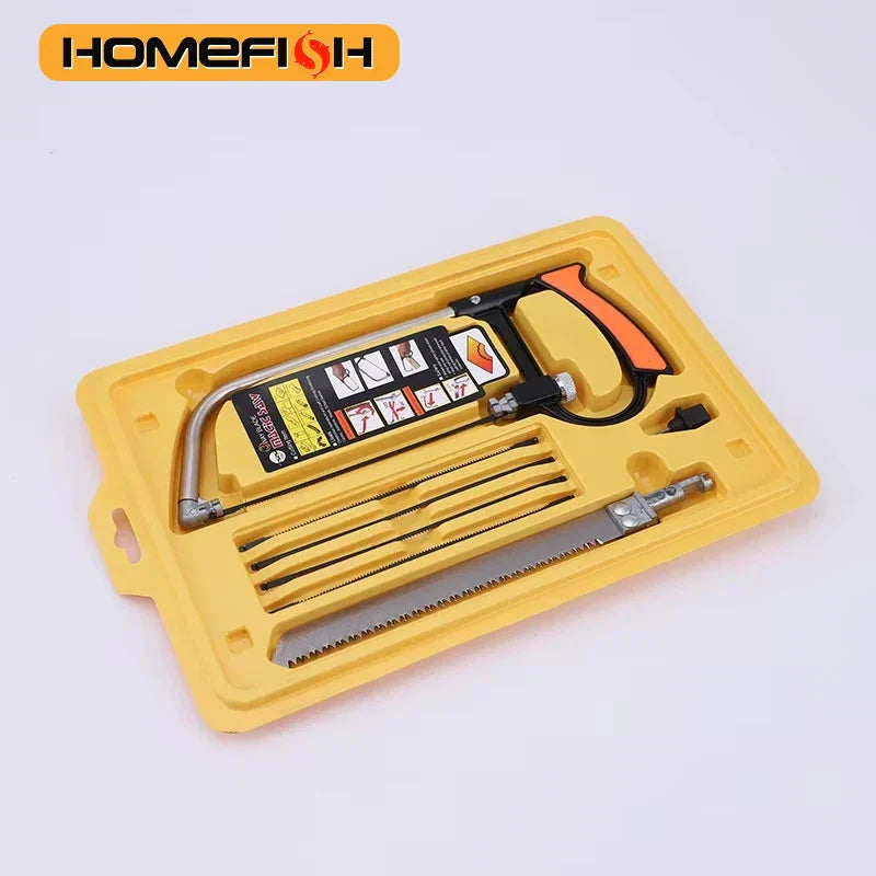 8in1 Saw Multi Purpose Hand DIY Steel Saw Metal Wood Glass Saw Kit 6 Blades Woodworking Metalworking Model Hobby Tool