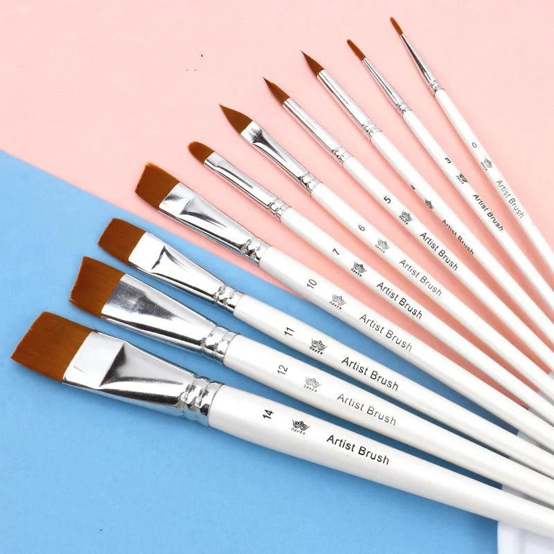 10pcs Multifunctional Art Painting Brushes Set Artist Art Painting Hook Line Watercolor Gouache Oil Painting Brush Art Supplies