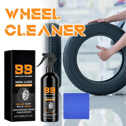 Tire Cleaner and Shine 120ml Mild Tire Protectant for Car Long-Lasting Tire Maintenance Supplies with Cloth for Car Vehicle