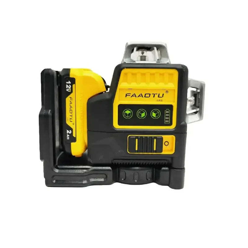 FAAOTU DW089LG 12 Lines 3 Sides 360 Degree Vertical 12V Lithium Battery Laser Level Horizontal Green Meter Outdoor