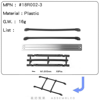 RCDream 1/18 Scale Roof Rack Roof Box for 1/18 1/24 1/12 RC Crawler Truck TRX4M Bronco AX24 #18R004