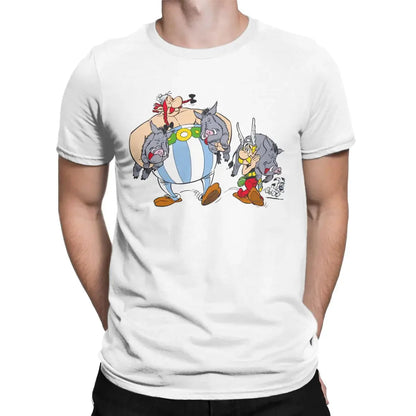 Men T-Shirts Asteriks And Obeliks With Bor Cool 100% Cotton Tees Short Sleeve T Shirt Round Neck Tops Classic