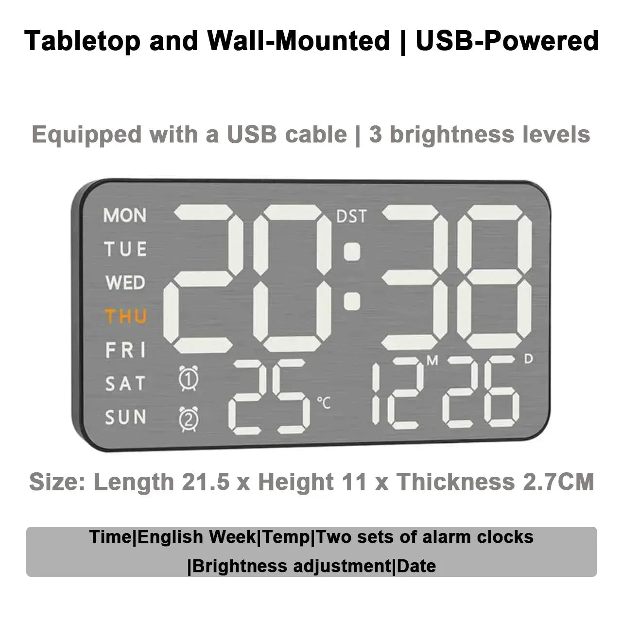 Mirror Brushed Finish Wall Clock Premium Modern Home Wall Clock