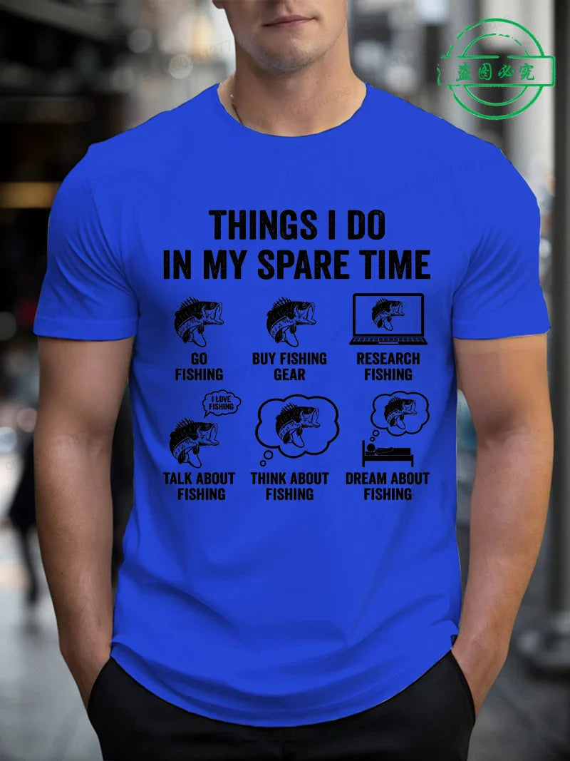 T-Shirts for Men Fishing Meme Punny Pun Dad Joke Meme Fisherman Gift Shirts Tees Short Sleeve Men's Clothing