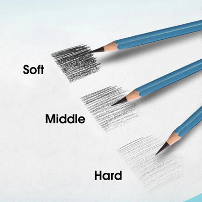 Master Specialized Sketch Charcoal,Hard, Neutral, Soft Refills,Drawing Pencils,Art Student Fine Arts Supplies 12 pcs Box TB-01