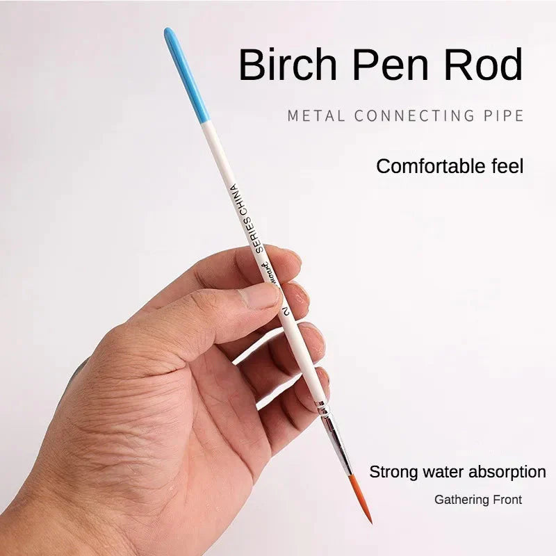 Artist Paint Brush 6 Pcs Set Thin Pen Extra Long Fine Point Liner Tip #000#00#0#1#2#3, Scale Models Nail Acrylic Oil Watercolor
