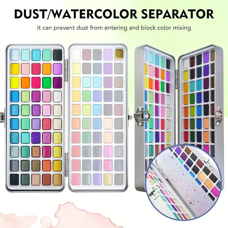 Watercolor Paint with Brushes, Professional Palette,Vibrant Travel Art Kit for Adults and Artists, Watercolor Painting Supplies