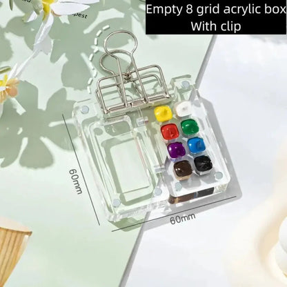 Art Supplies Acrylic Watercolor Paint Palette 8/15 Grid Mini Paint Pigment Box Portable Waterproof Empty Paint Box Student