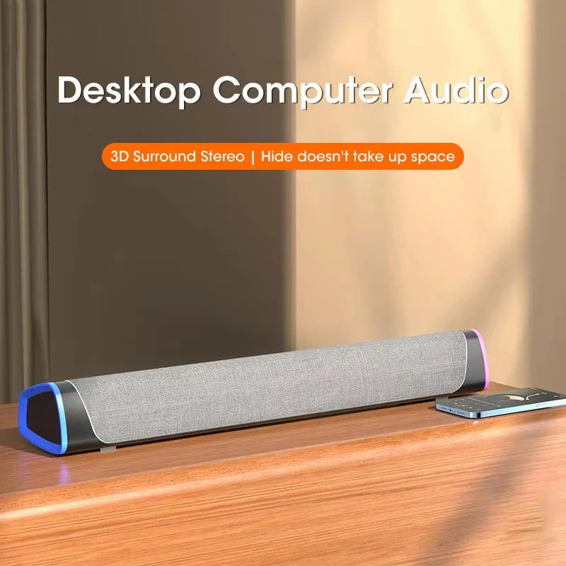 Bluetooth Speaker Bar Stereo Sound Subwoofer For Macbook Laptop Notebook PC Wired Loudspeaker Music Player