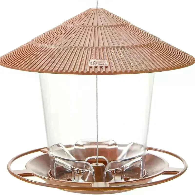 Bird Feeder Automatic Hanging Outdoor Garden Gazebo  Bird Feeding Container With Hang Rope House Decor Pet Supplies